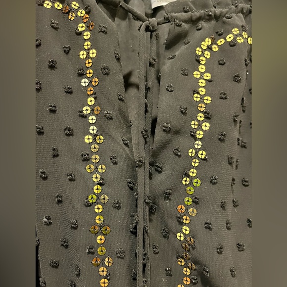 Altuzarra x Target sz XL Dress  Midi Black Sequin Boho Sheer Boho Peasant - Picture 5 of 11